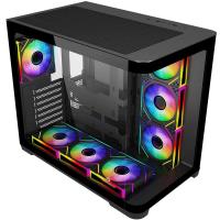 GAMEBOOSTER GB-G2851BB SEA WIEW 7xFANLI-RGB GAMING MID-TOWER PC KASASI SİYAH Akvaryum